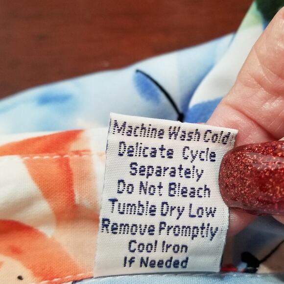 VTG Floral Blouse Joanna Petite Button Up Shirt Women's Medium 3/4 Sleeve - Picture 9 of 9